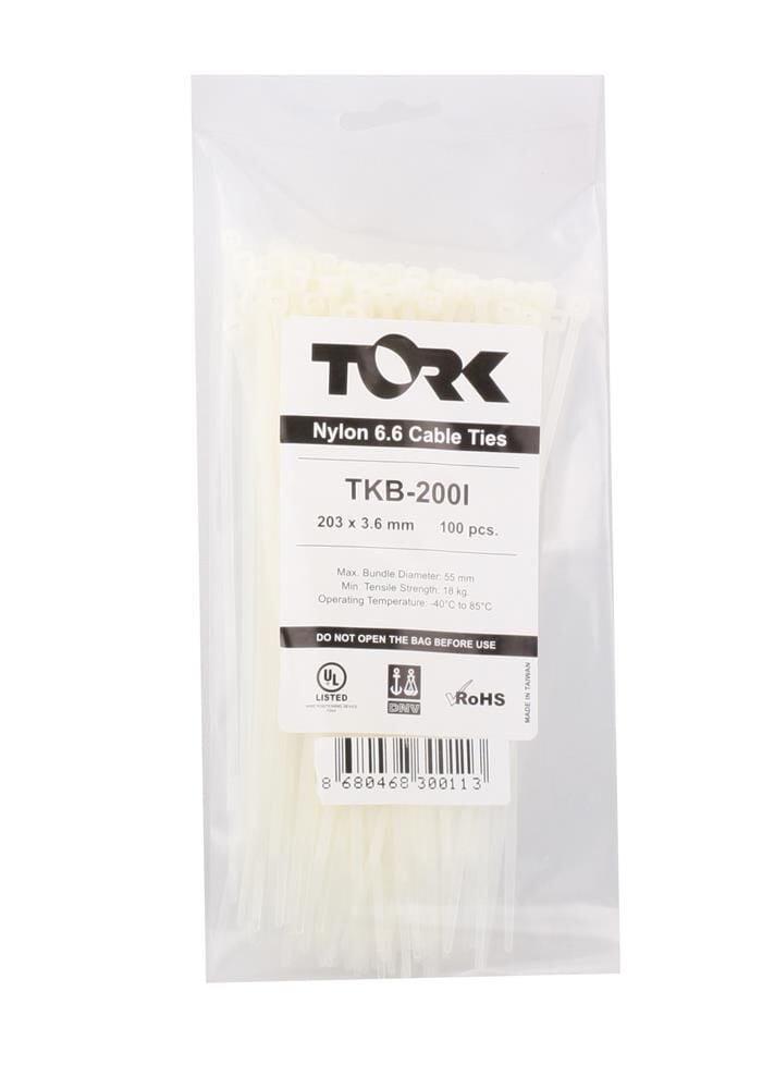 Tork TRK-200-200x7.5mm Beyaz 100lü Kablo Bağı