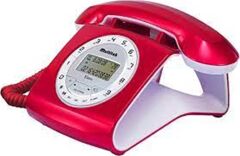 Multitek Retro Özel Tasarımlı Kablolu Siyah-Kırmızı Masa Üstü Telefon